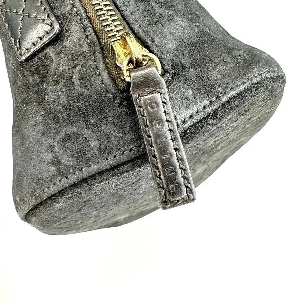 Celine mini embossed suede black barrel bag - EUC - Picture 3 of 4